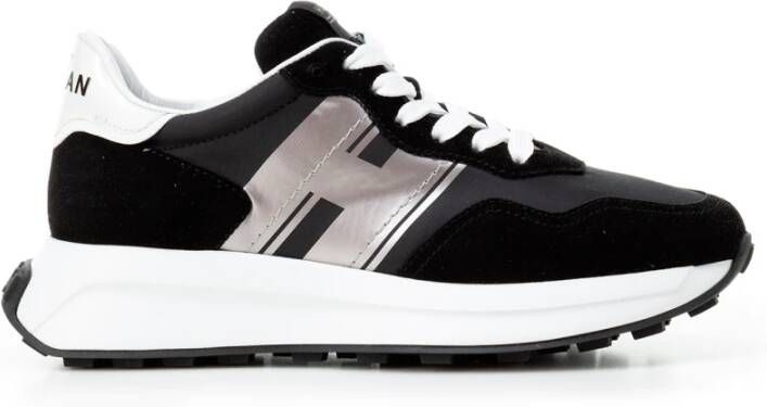 Hogan Metallic Pinafore Sneakers Black Dames