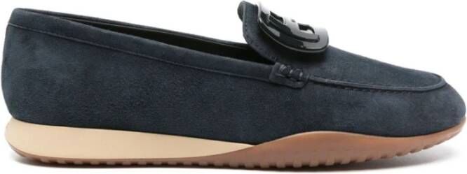 Hogan Moccasin Plaque Stijlvolle Schoen Blue Dames