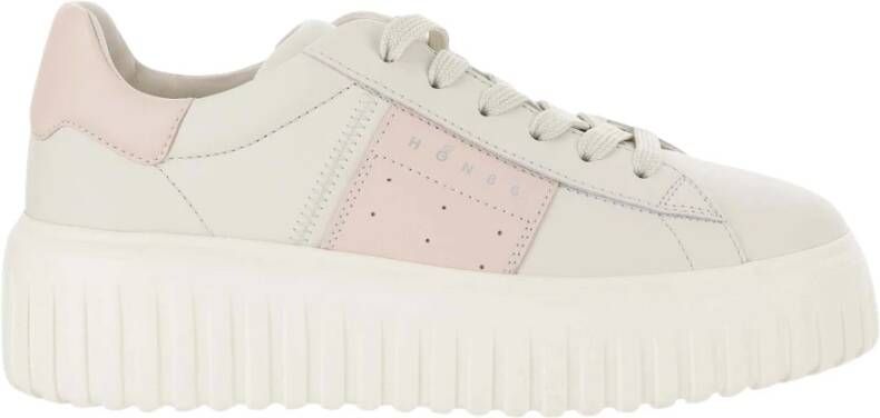 Hogan Mode Sneakers Rood Leer White Dames