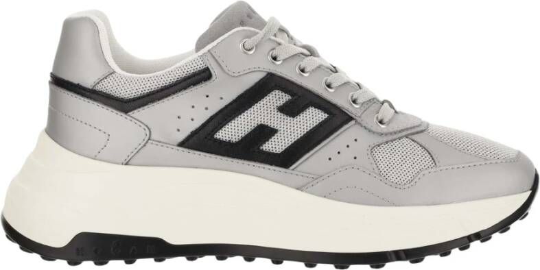 Hogan Sneakers van gelamineerd leer en technische stof Gray Dames