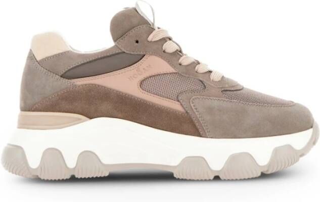 Hogan Nude en Getoaste Sneakers Beige Dames