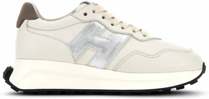 Hogan Patch Lace-Up Sneakers Beige Dames