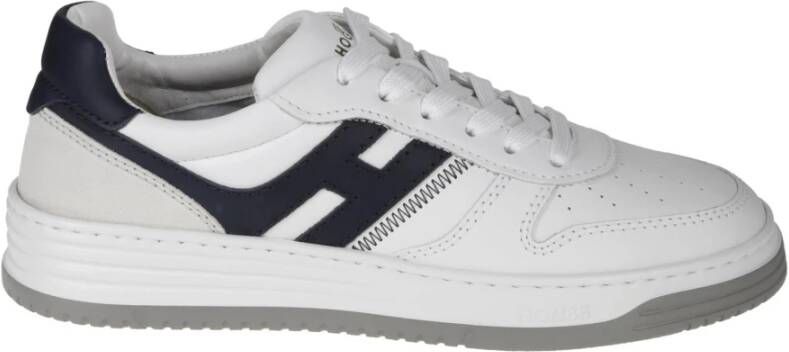 Hogan Platte Leren Schoenen Basket Pelle White Heren