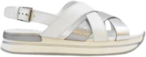 Hogan Platte Sandalen voor Dames White Dames