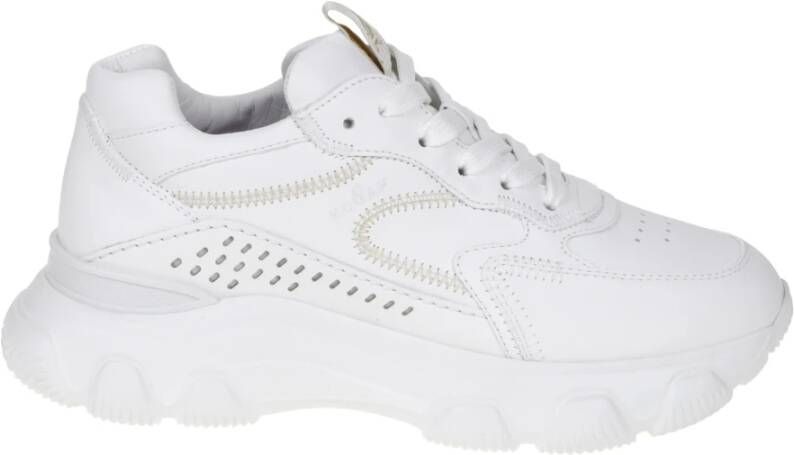 Hogan Platte schoenen met hyperactieve pelle-stiksels White Dames