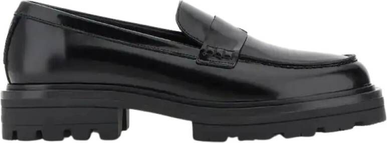 Hogan Platte Zwarte Schoenen Stijlvol Model Black Heren