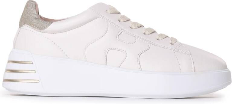 HOGAN Lage Sneakers Dames Rebel H564 Allacciato Maat: 35 Materiaal: Leer Kleur: Beige