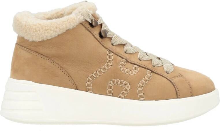 Hogan Rebel Suede Sneakers in Biscotto Kleur Beige Dames