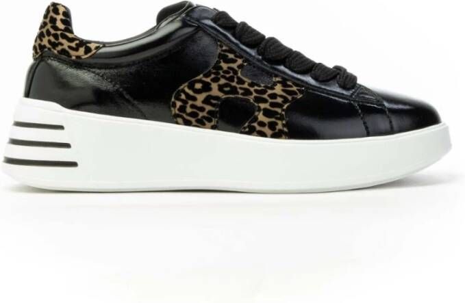 Hogan Rebel Woman Sneaker Dierenprint Memory Foam Gemaakt in Italië Zwart Dames