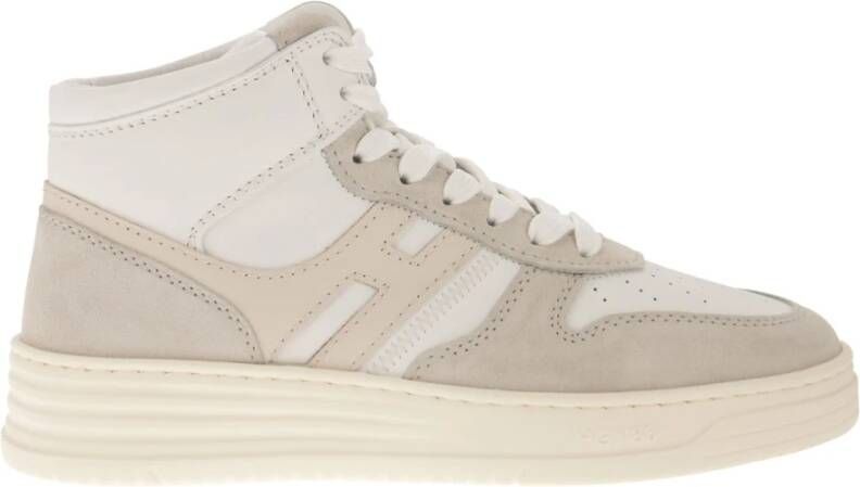 Hogan Retro High Top Trainer Beige Dames