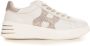 Hogan Rhinestone Logo Leren Sneakers Beige Dames - Thumbnail 1