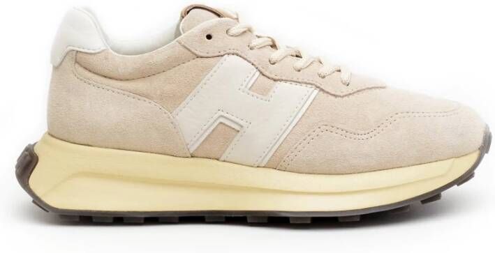 Hogan Roze en ivoorkleurige suède sneakers Beige Dames