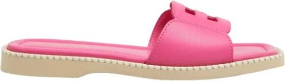 Hogan Roze Logo Slippers Pink Dames