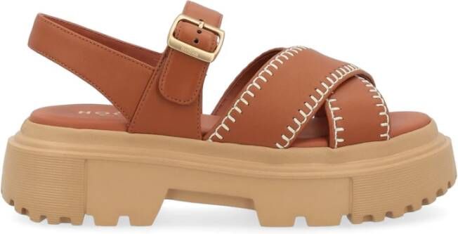 Hogan Sandals Brown Dames