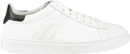 Hogan Witte Leren Sneakers met Blauwe Details White Heren