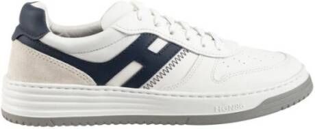 Hogan Witte sneakers met marineblauw detail White Heren