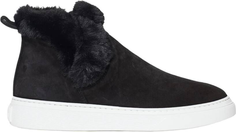 Hogan Slip-On Sneakers met Bontafwerking Zwart Dames