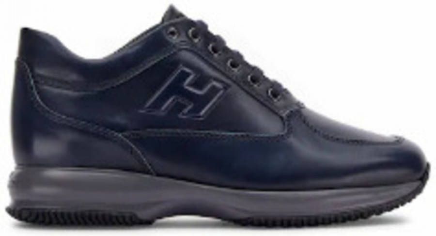 Hogan Casual Leren Sneakers met H-Detail Blue Heren