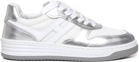 Hogan Witte Metallic Leren Sneakers Multicolor Dames