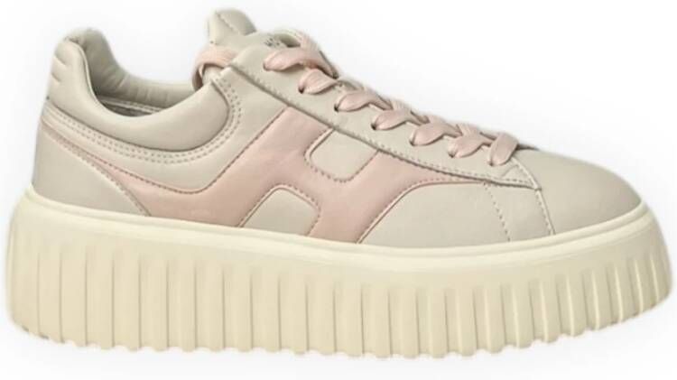 Hogan Sneakers met H-Stripes Design Beige Dames