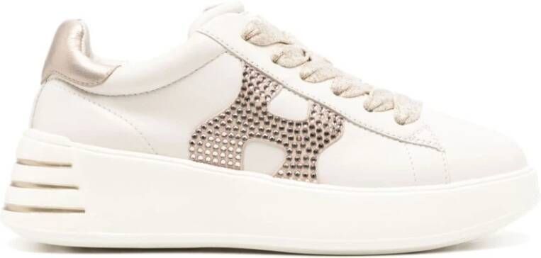 Hogan Sneakers met Kristalversiering Beige Dames