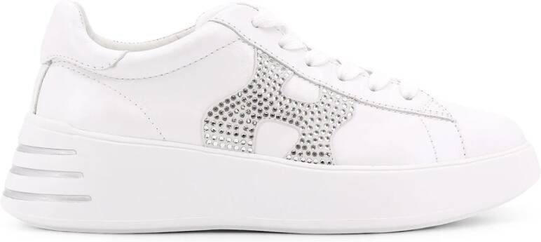 Hogan Sneakers met strass logo in leer White Dames