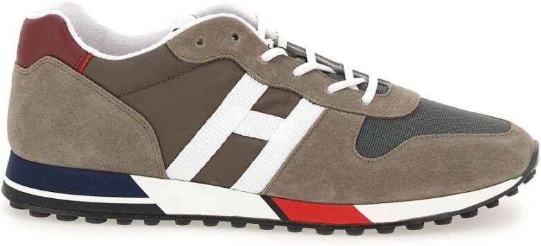 Hogan Grijze Sneakers met Leren Details Grijs Heren