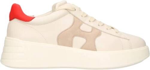 Hogan Sneakers van glad leer met extralichte zool Beige Dames