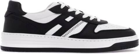 Hogan Sneakers van tweedelig leer met verlengde H Black Heren