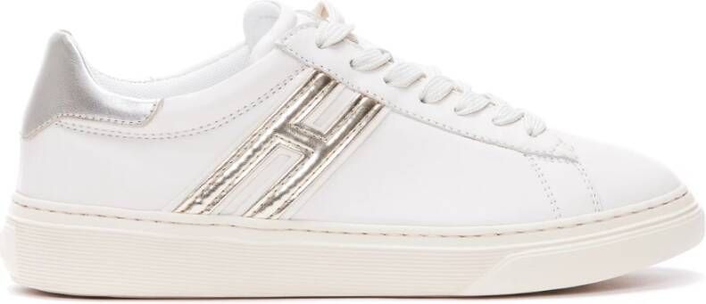 Hogan Metallic Leren Sneakers met Verwijderbaar Voetbed Beige Dames