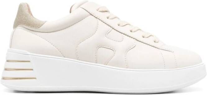 HOGAN Lage Sneakers Dames Rebel H564 Allacciato Maat: 41 Materiaal: Leer Kleur: Beige