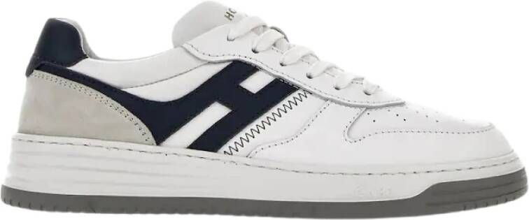 Hogan Sneakers Stijlvolle witte leren sneakers met blauwe details Multicolor White Heren