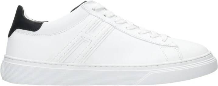 Hogan Leren sneakers met contrasterende inzetstukken White Heren