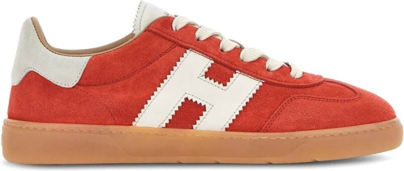 Hogan Stijlvolle Dames Sneakers met Suède Bovenwerk Red Dames