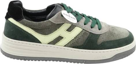 Hogan Stijlvolle Groene Suède Sneakers Groen Heren