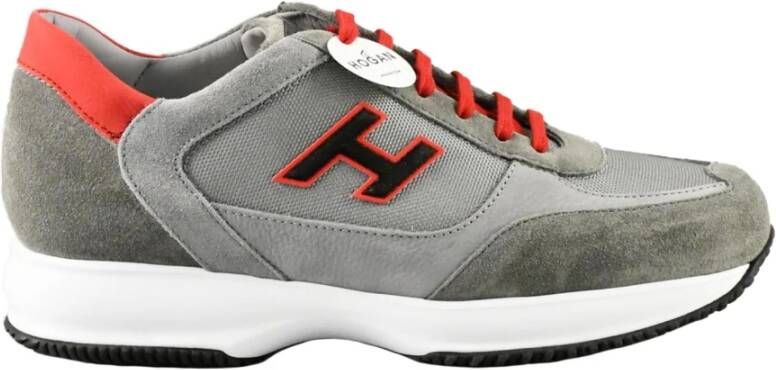 Hogan Stijlvolle Leren Schoenen Gray Heren