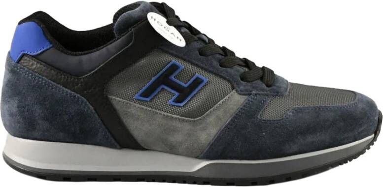 Hogan Stijlvolle leren schoenen met polyamide en polyester Black Heren