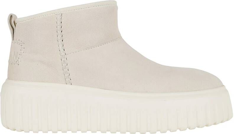 Hogan Stijlvolle Leren Sneakers Nude & Neutrals Beige Dames