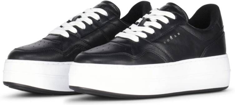 Hogan Stijlvolle Monochrome Plateau Sneaker Black Dames