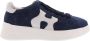 Hogan Blauwe Suède Sneakers met Golvende Side H Blauw Dames - Thumbnail 1