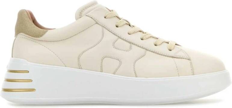 Hogan Stijlvolle Rebel Sneakers in Zandkleurig Leer Beige Dames