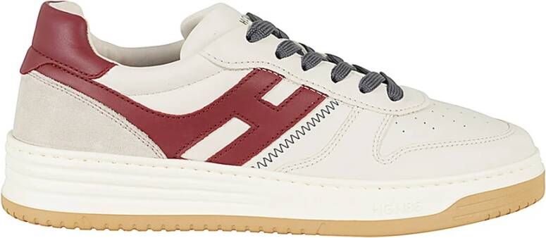 Hogan Gaatjesleren Sneakers met Contrasterende Details White Heren