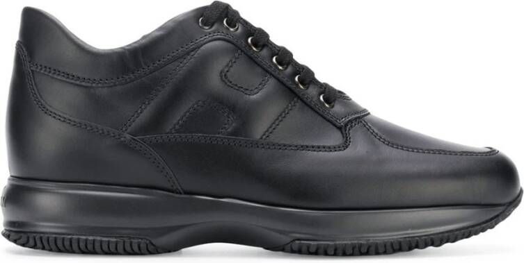 Hogan Stijlvolle Sneakers Leren sneakers voor heren Veelzijdige Leren Sneaker Black Heren