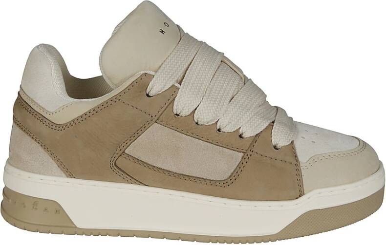 Hogan Stijlvolle Veterschoenen Beige Dames