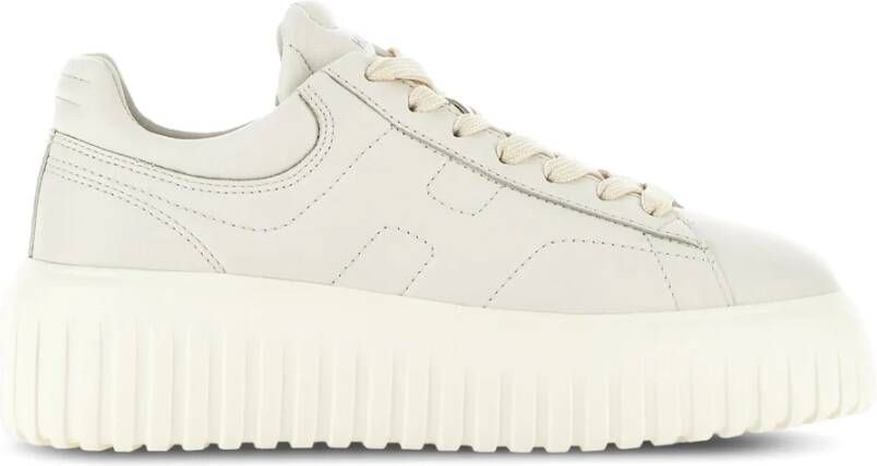 Hogan Strepen Leren Sneakers Beige Dames