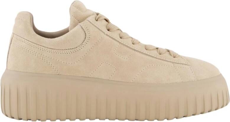 Hogan Strepen Veterschoenen Beige Dames