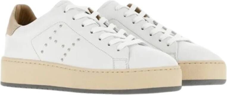 Hogan Studded Logo Sneaker met Branded Heel White Dames