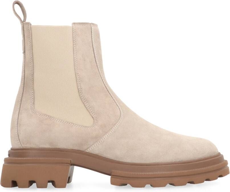 Hogan Suede Chelsea-laarzen met elastische inzetstukken Beige Dames