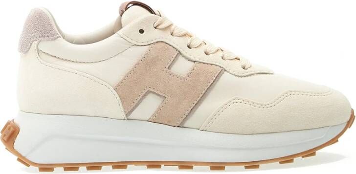 Hogan Suède en leren hardloopschoenen Beige Dames