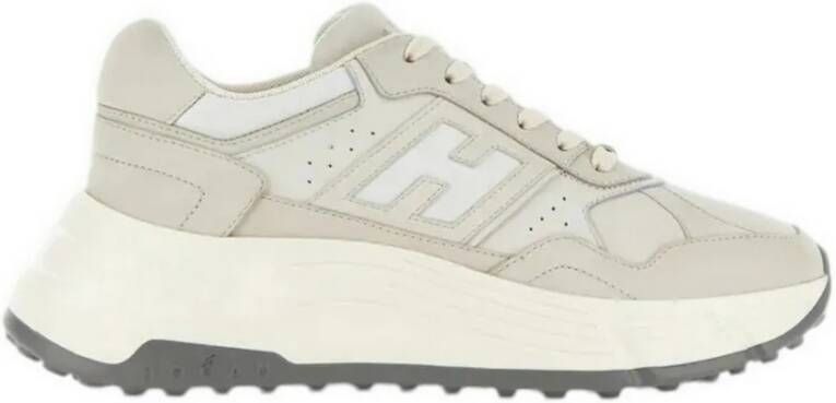 Hogan Suède en leren neutrale sneakers Beige Dames